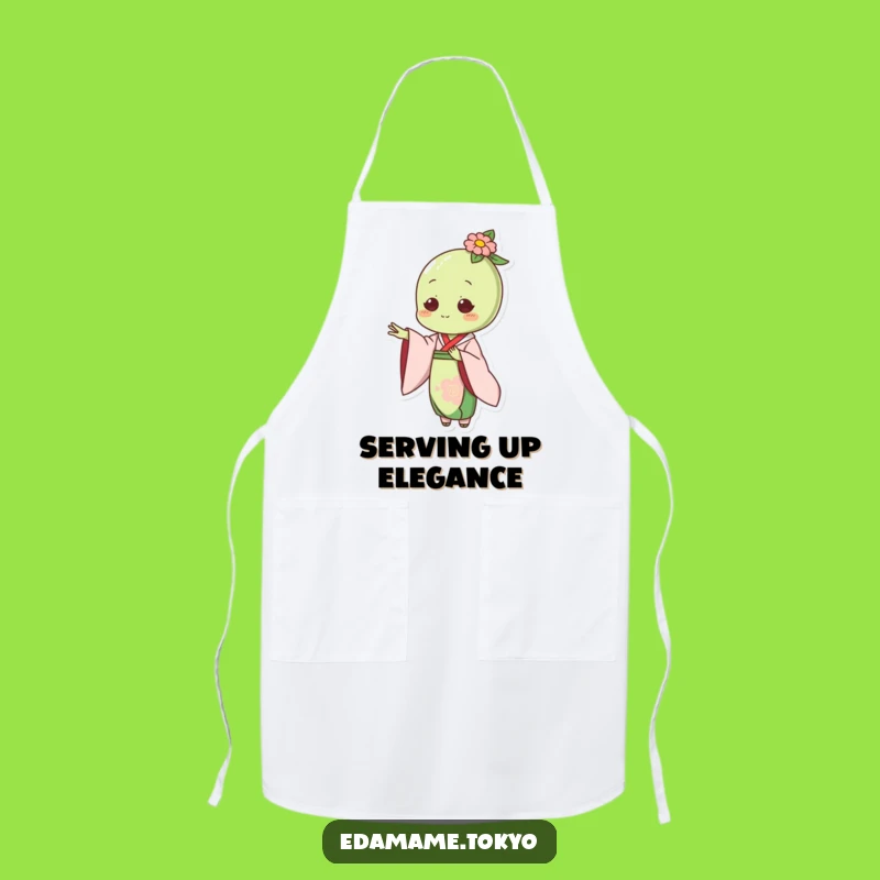 Funny Edamame Apron: Elegant Kimono Hand - Kitchen Gift