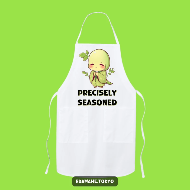 Funny Edamame Apron: Green Kimono Bow, Elegant Kitchen Fun, Perfect Gift