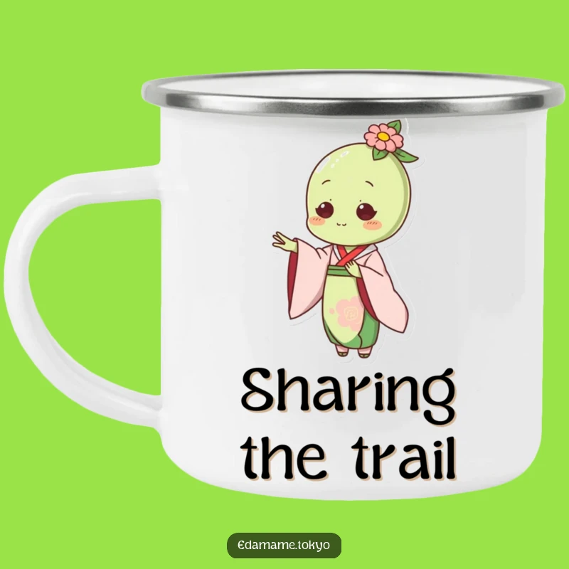 Funny Edamame Camping Mug: Elegant Kimono Hand - Outdoor Gift