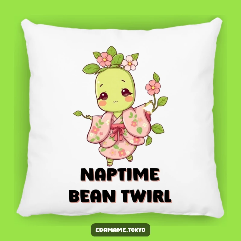 Funny Edamame Pillow: Floral Kimono Twirl - Comfy Gift