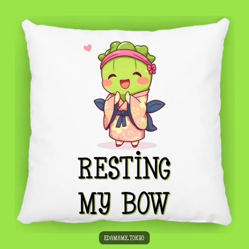 Funny Edamame Pillow: Vibrant Kimono Bow - Cozy Comfort Gift