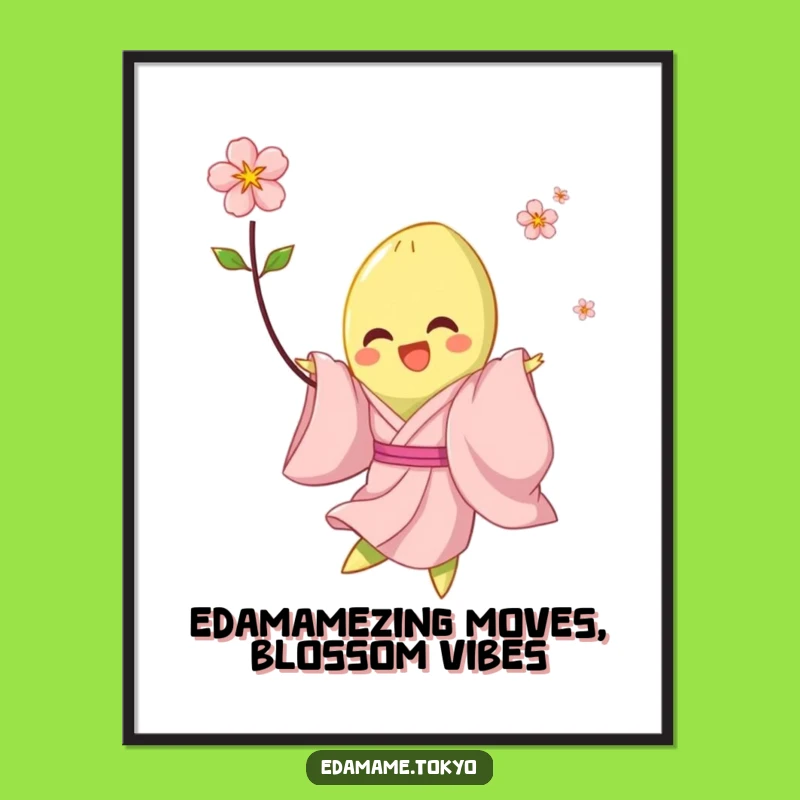 Funny Free Printable Wall Art: Edamame Twirling - Whimsical Downloadable Decor