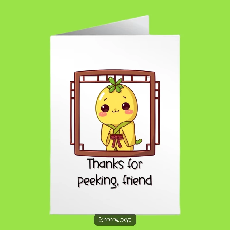 Free Printable Thank You Card: Peeking Edamame - Sweet Downloadable Gift