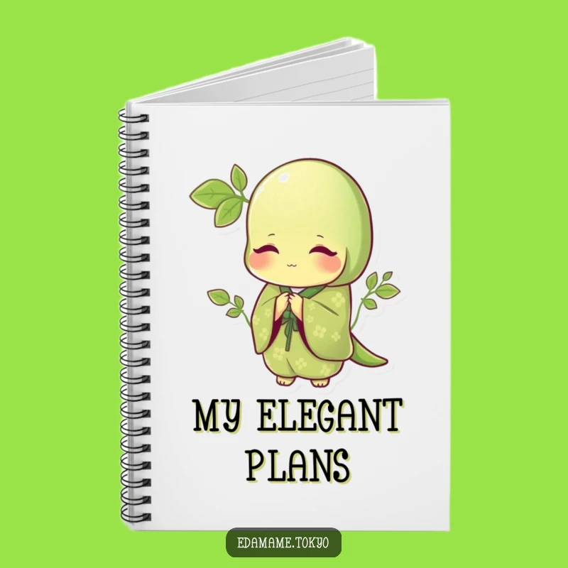 Funny Edamame Notebook: Green Kimono Bow Journal, Perfect Polite Gift